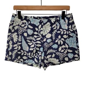 Vineyard Vines, NWT, 3.5" Coastal Floral Linen Shorts, Deep Bay, Women's sz 2, L
